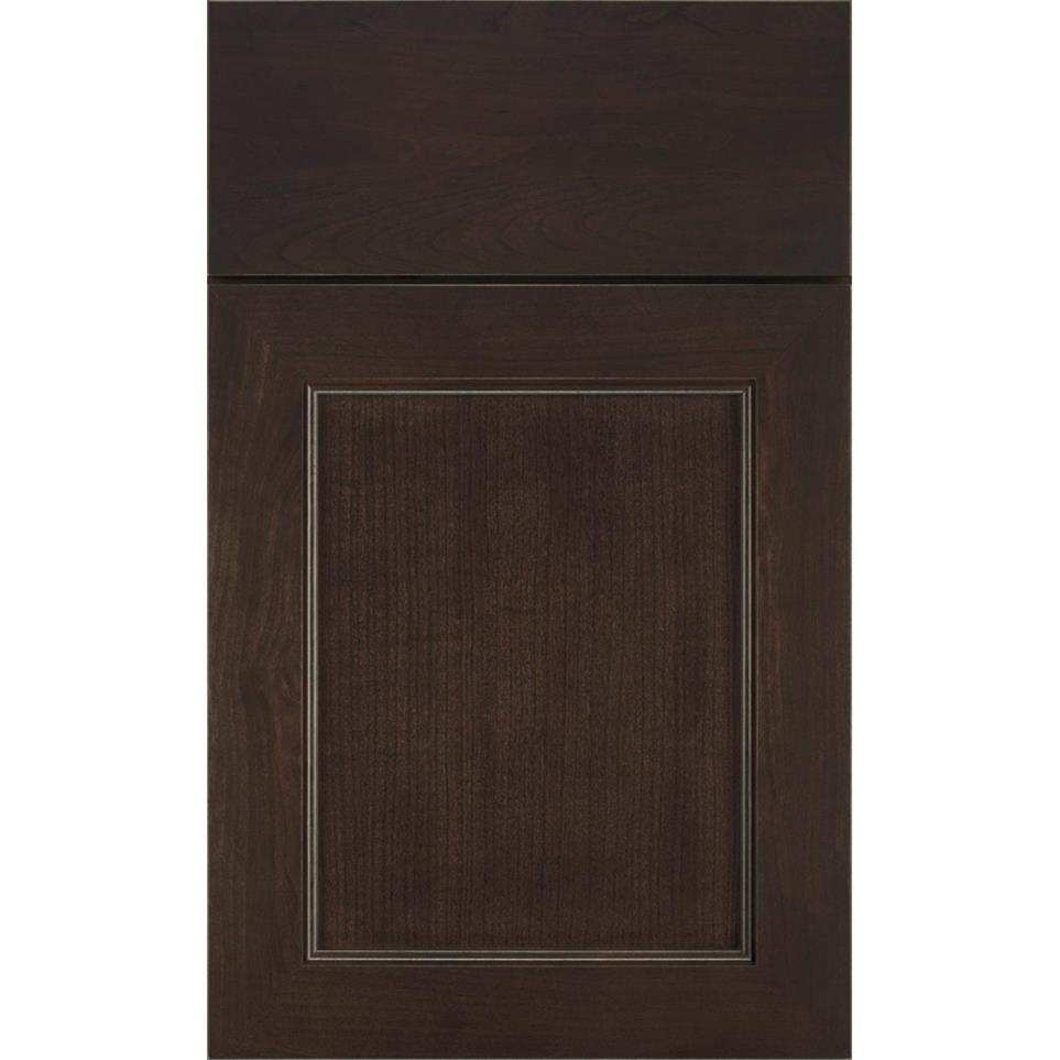 Square Thatch Dark Finish Square Cabinets