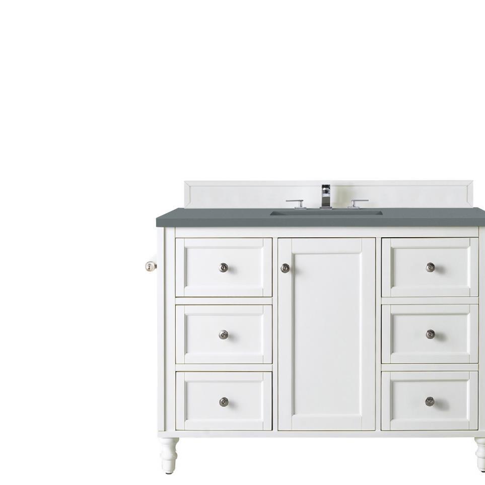 Base with Sink Top Bright White White Vanities