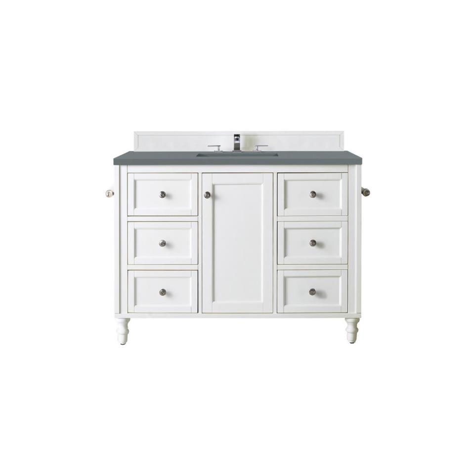 Base with Sink Top Bright White White Vanities