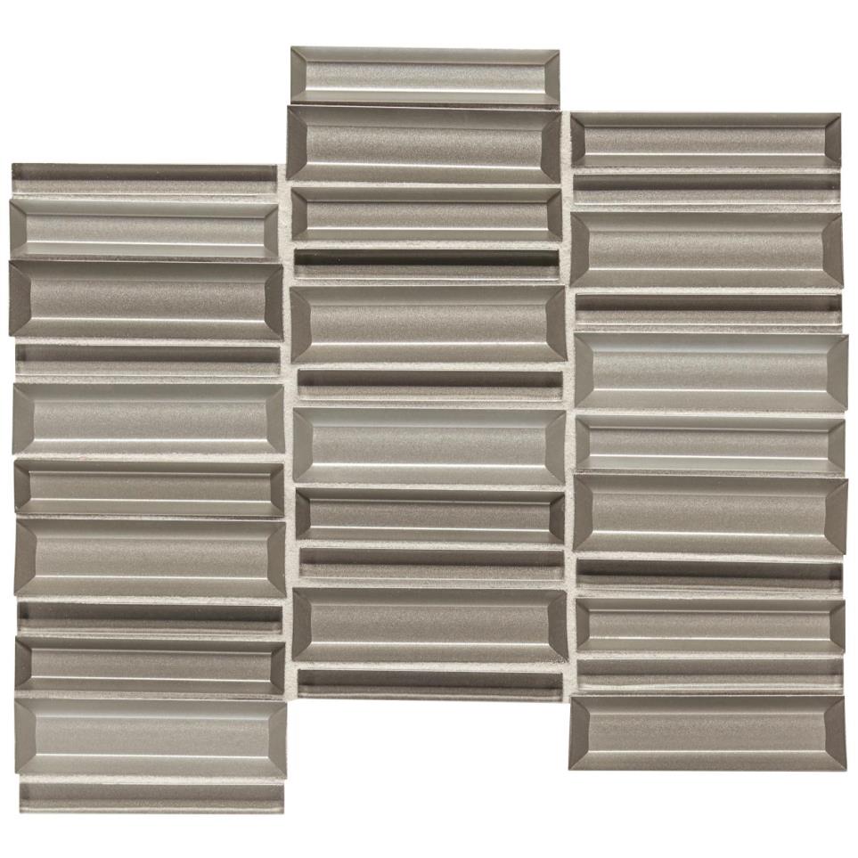 Mosaic Silver Surge Glass Gray Tile