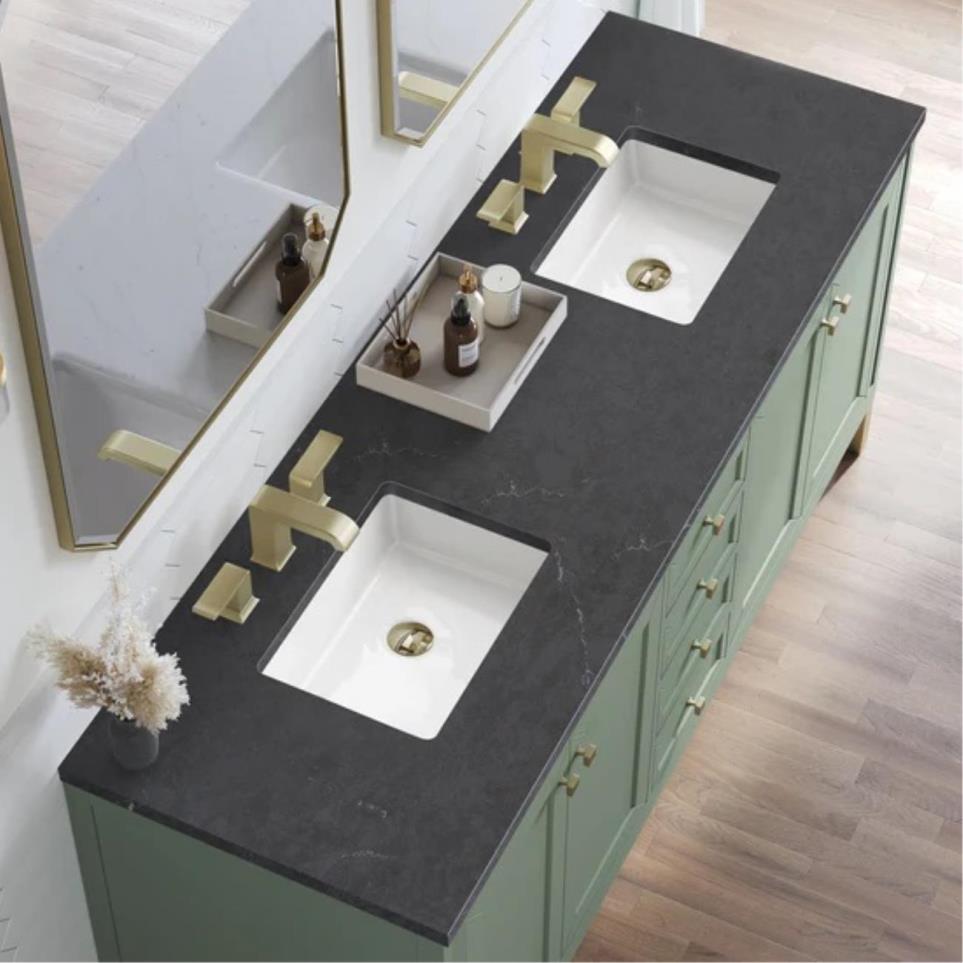 Base with Sink Top Smokey Celadon Green Vanities