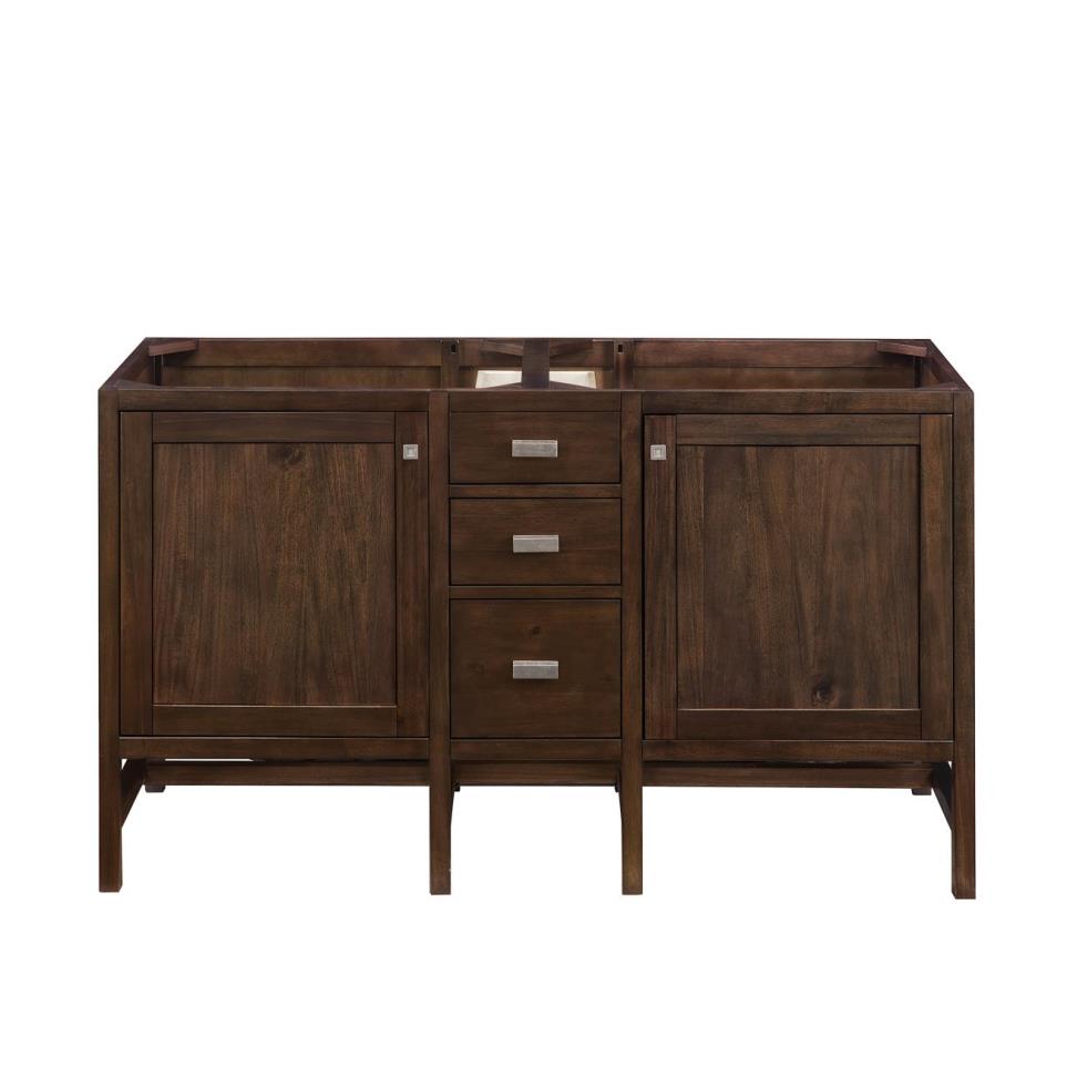 Base with Sink Top Mid Century Acacia Dark Finish Vanities