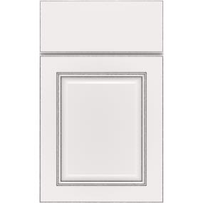 Square White With Amaretto Creme Detail Glaze - Paint Square Cabinets