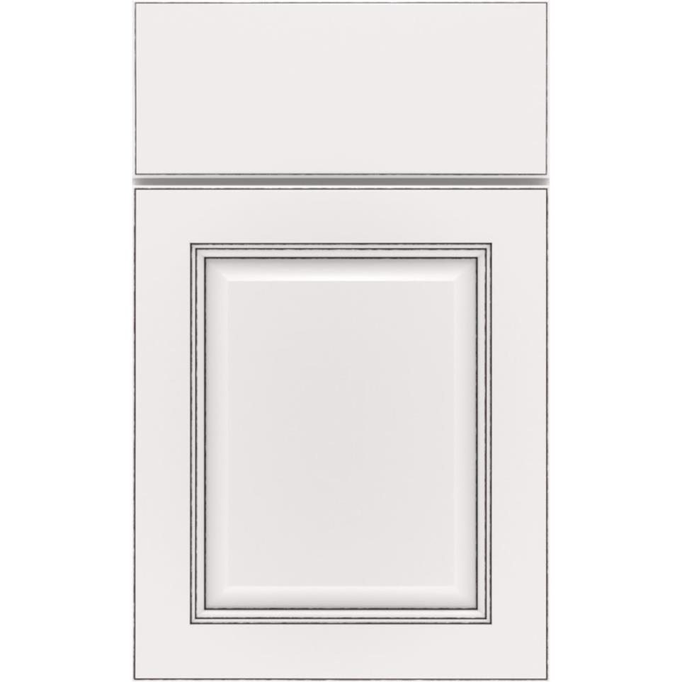 Square White With Amaretto Creme Detail Glaze - Paint Square Cabinets