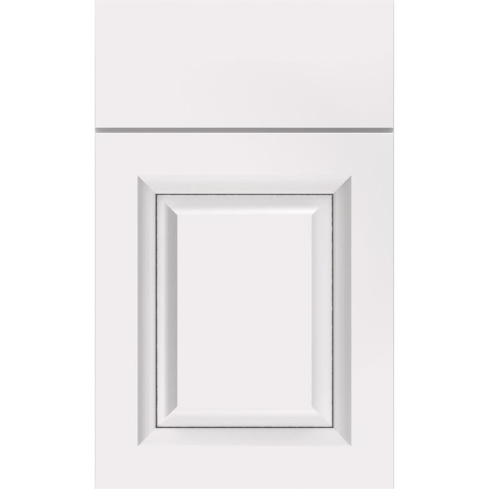 Square White With Toasted Almond Detail Glaze - Paint Square Cabinets