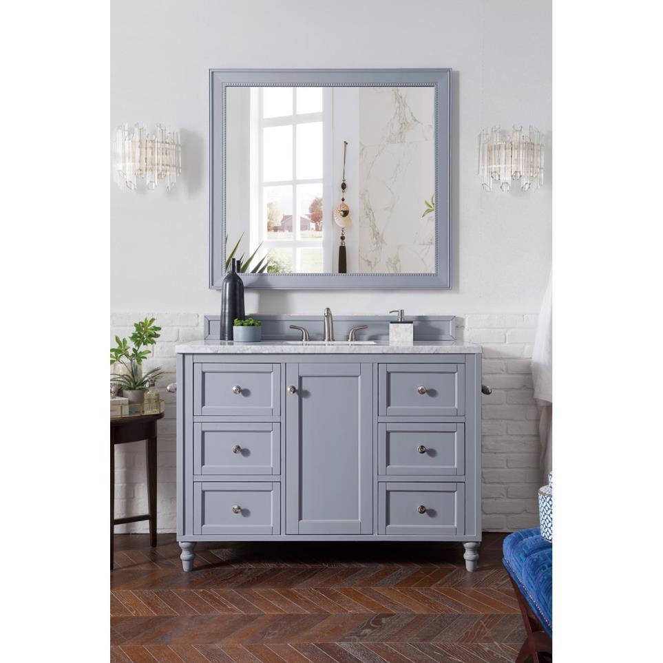 Base with Sink Top Silver Gray Grey / Black Vanities