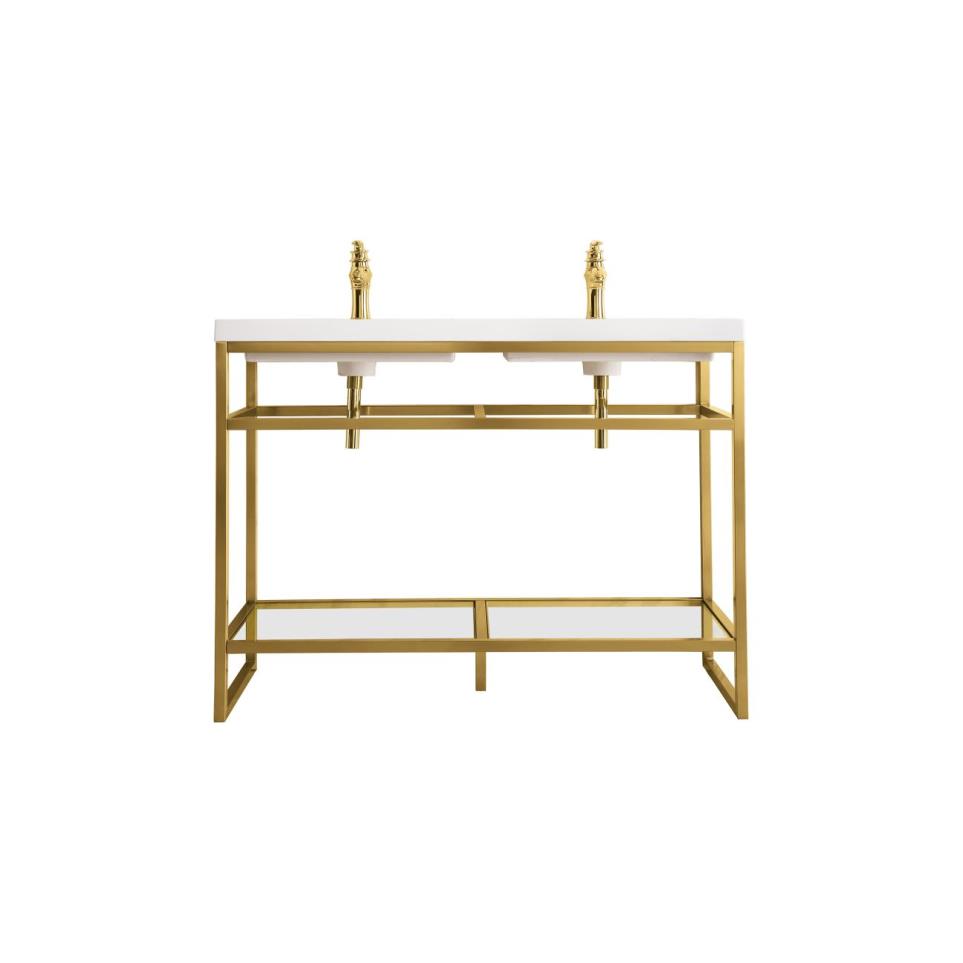 Base with Sink Top Radiant Gold Metal Tones Vanities