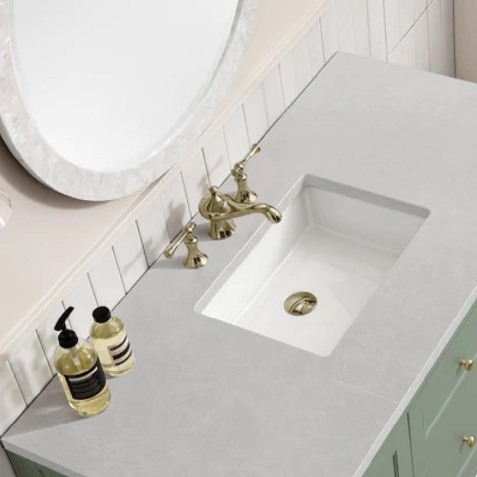 Base with Sink Top Smokey Celadon Green Vanities