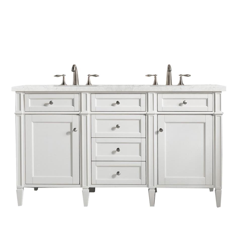 Base with Sink Top Bright White White Vanities