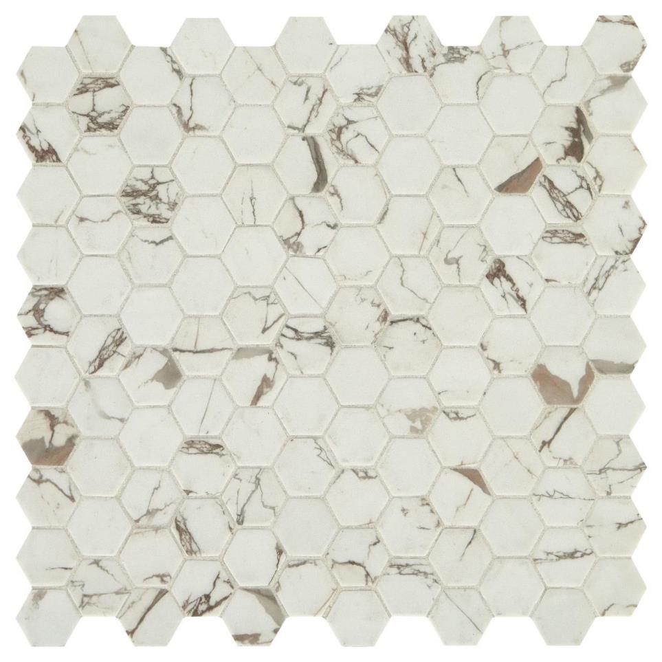Mosaic Posh Sparkler Matte White Tile