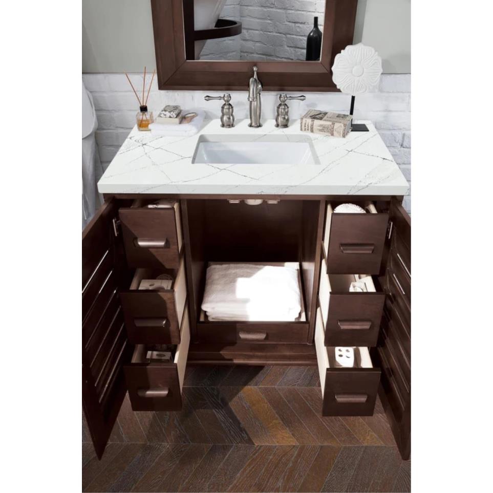 Base with Sink Top Burnished Mahogany Dark Finish Vanities