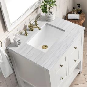 Base with Sink Top Bright White White Vanities
