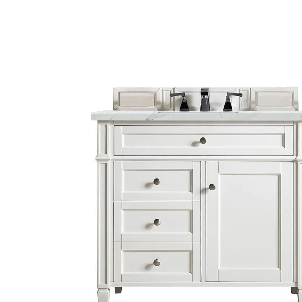 Base with Sink Top Bright White White Vanities