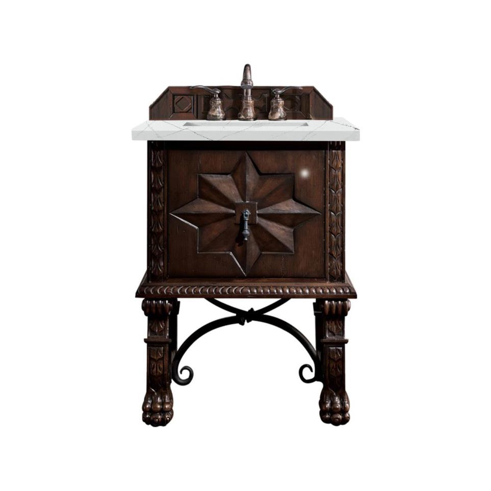 Base with Sink Top Antique Walnut Dark Finish Vanities