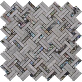 Mosaic White Sand Gray Tile