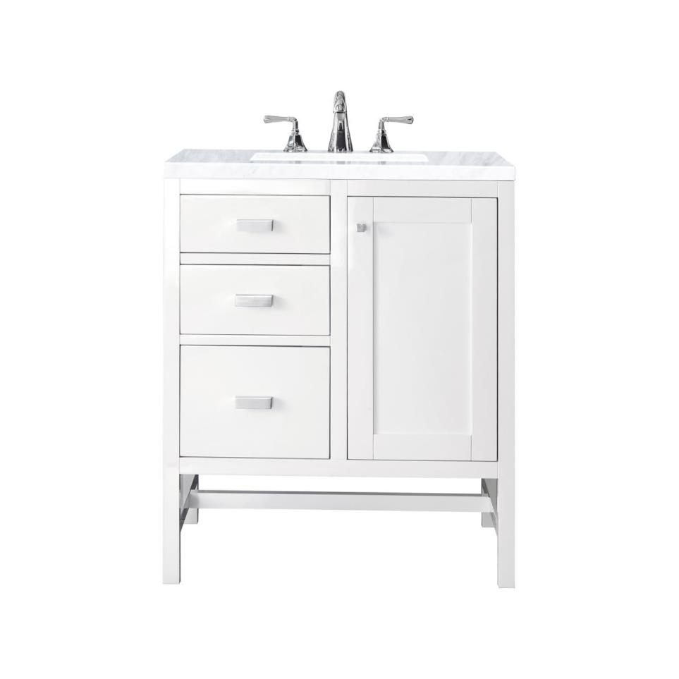 Base with Sink Top Glossy White White Vanities