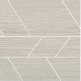 Mosaic Chenille White Polished Beige/Tan Tile