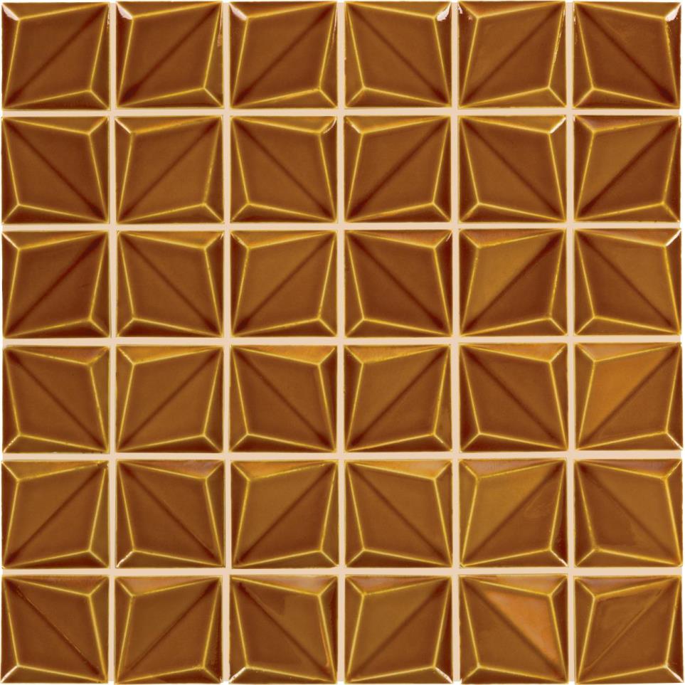 Mosaic Amber Glossy Orange Tile