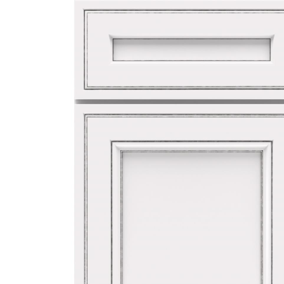 Square White With Grey Stone Detail Glaze - Paint Square Cabinets