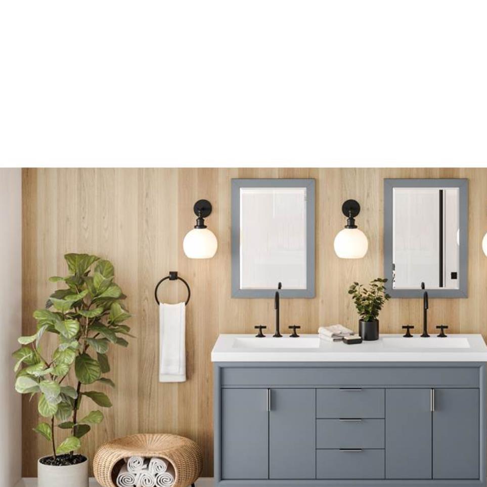 Base with Sink Top Blue Steel Grey / Black Vanities