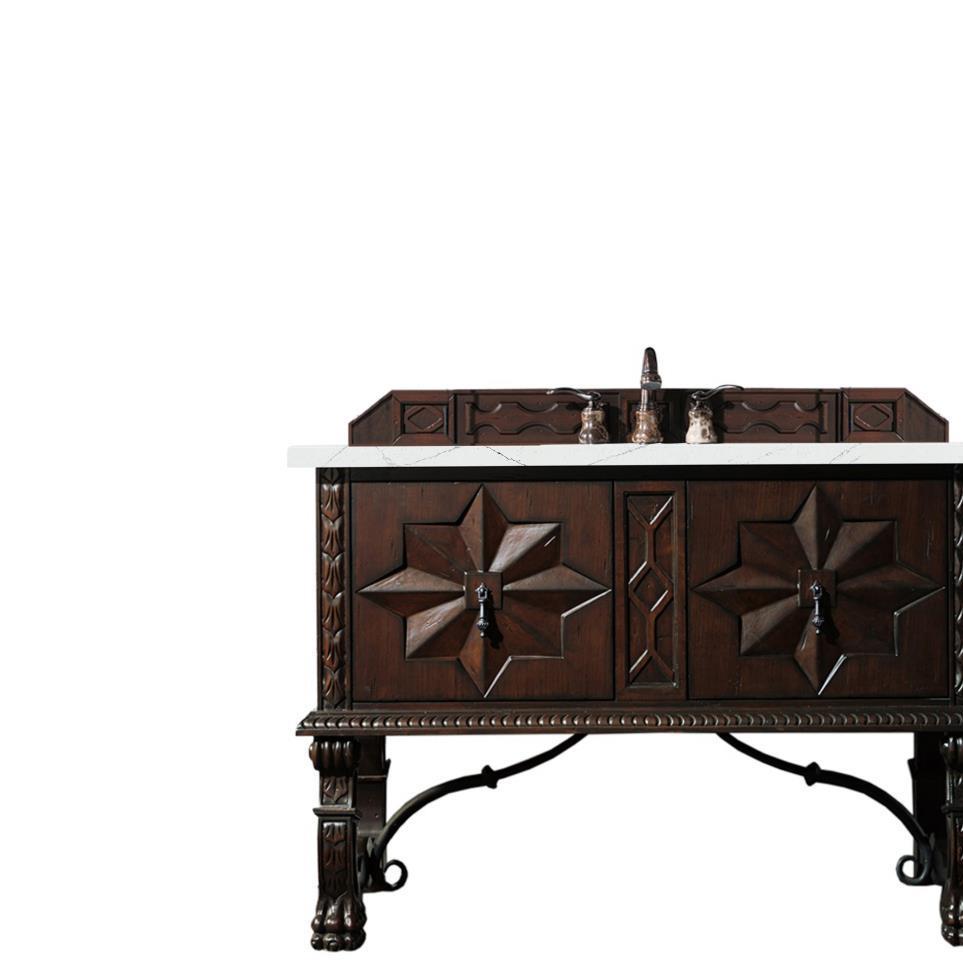 Base with Sink Top Antique Walnut Dark Finish Vanities