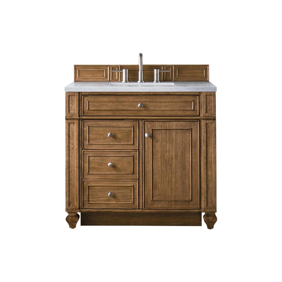 Base with Sink Top Saddle Brown Medium Finish Vanities