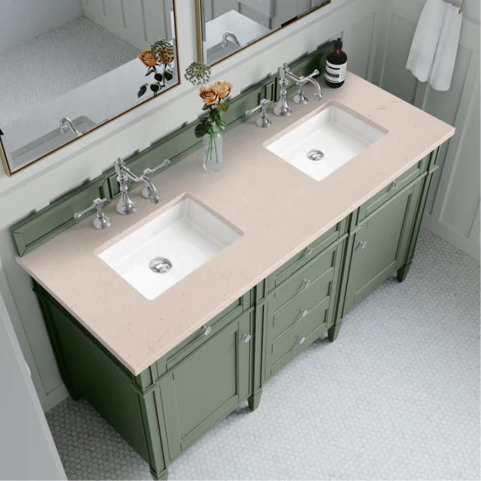 Base with Sink Top Smokey Celadon Green Vanities