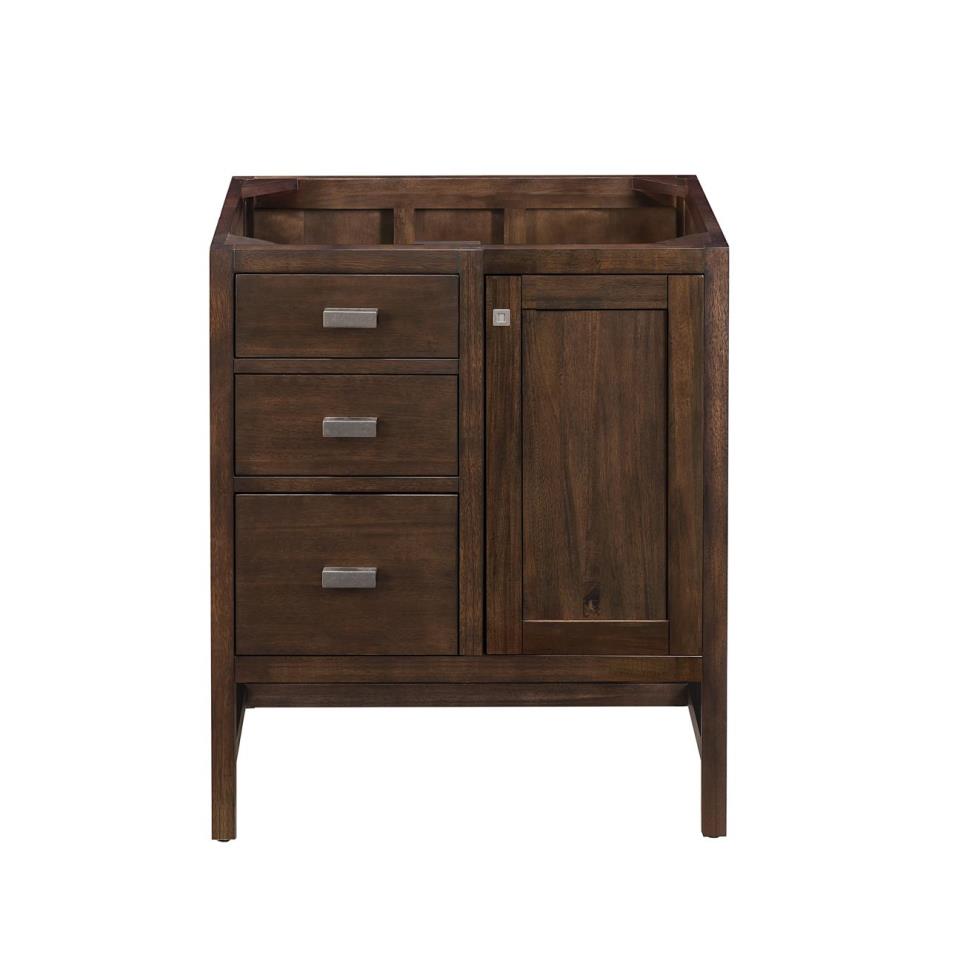 Base with Sink Top Mid Century Acacia Dark Finish Vanities