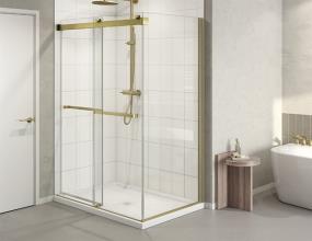 Door Brushed Gold Brass / Gold Showers