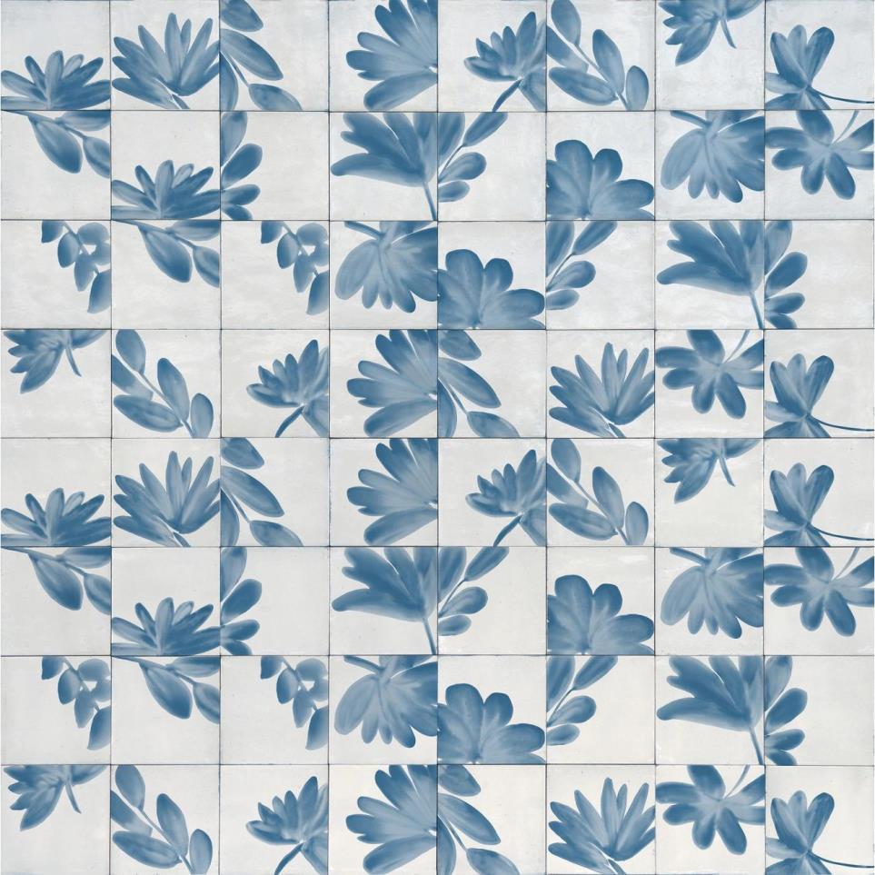 Tile Bianco Deco Blossom Glossy Blue Tile