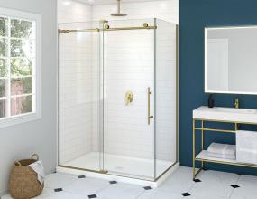 Door Brushed Gold Brass / Gold Showers