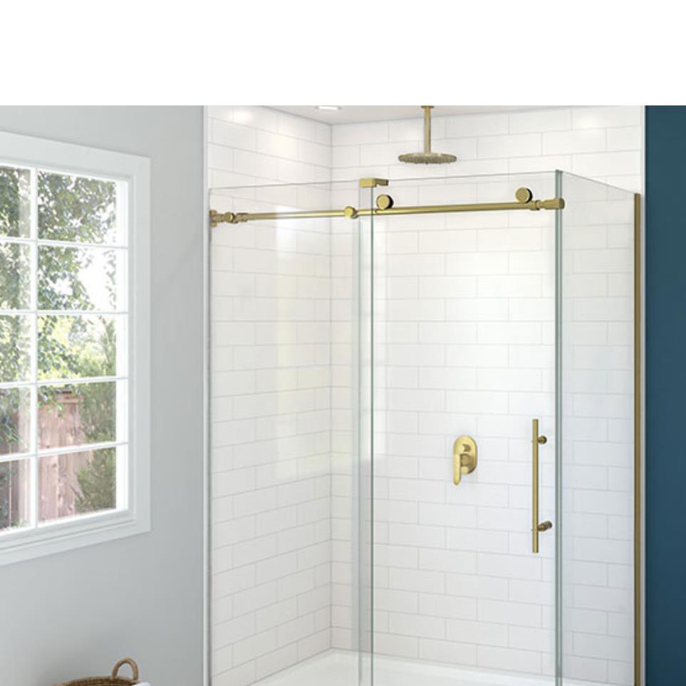 Door Brushed Gold Brass / Gold Showers