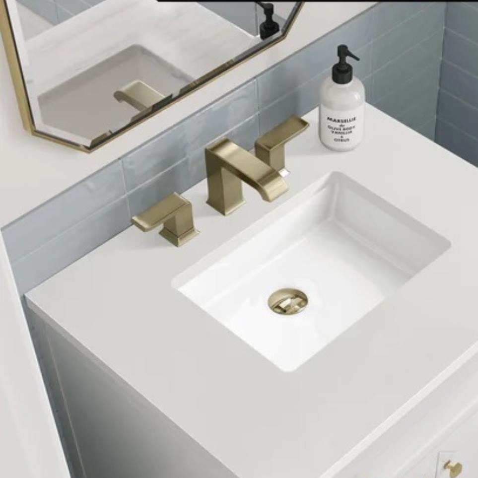 Base with Sink Top Glossy White White Vanities