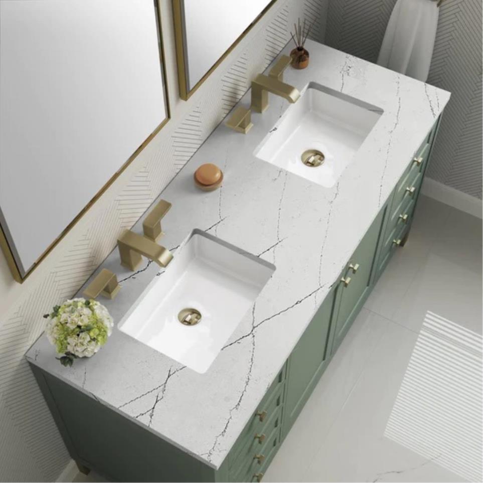 Base with Sink Top Smokey Celadon Green Vanities