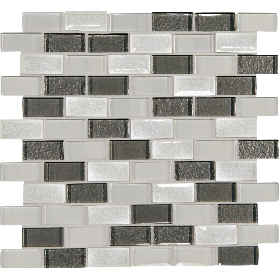 Mosaic Diamond Delta Glass Gray Tile