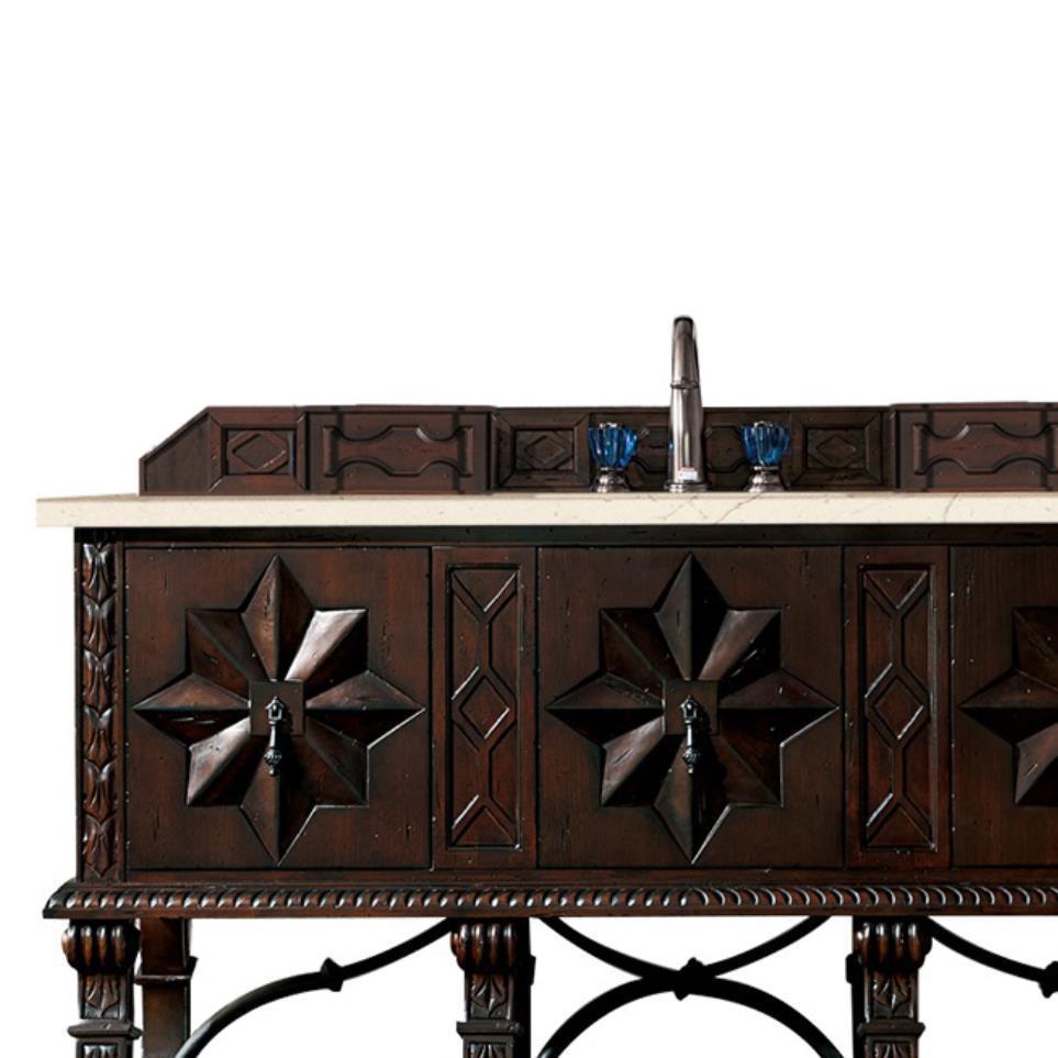 Base with Sink Top Antique Walnut Dark Finish Vanities