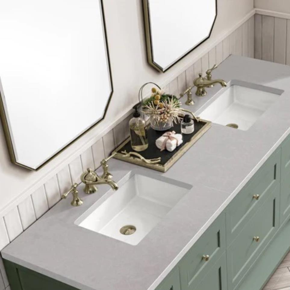 Base with Sink Top Smokey Celadon Green Vanities