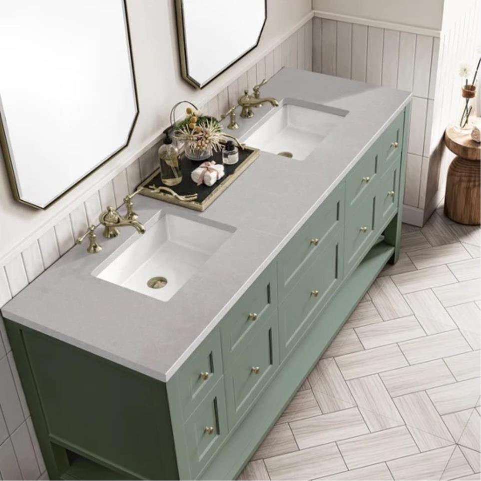 Base with Sink Top Smokey Celadon Green Vanities