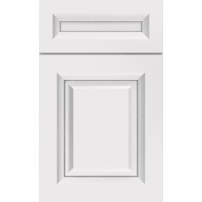 5 Piece White With Grey Stone Detail Glaze - Paint 5 Piece Cabinets
