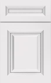 5 Piece White With Grey Stone Detail Glaze - Paint 5 Piece Cabinets