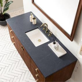 Base with Sink Top Mid-Century Walnut Dark Finish Vanities