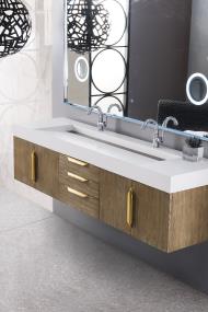 Base with Sink Top Latte Oak Light Finish Vanities