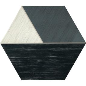 Decoratives and Medallions Multiplex Black/White Matte Black Tile