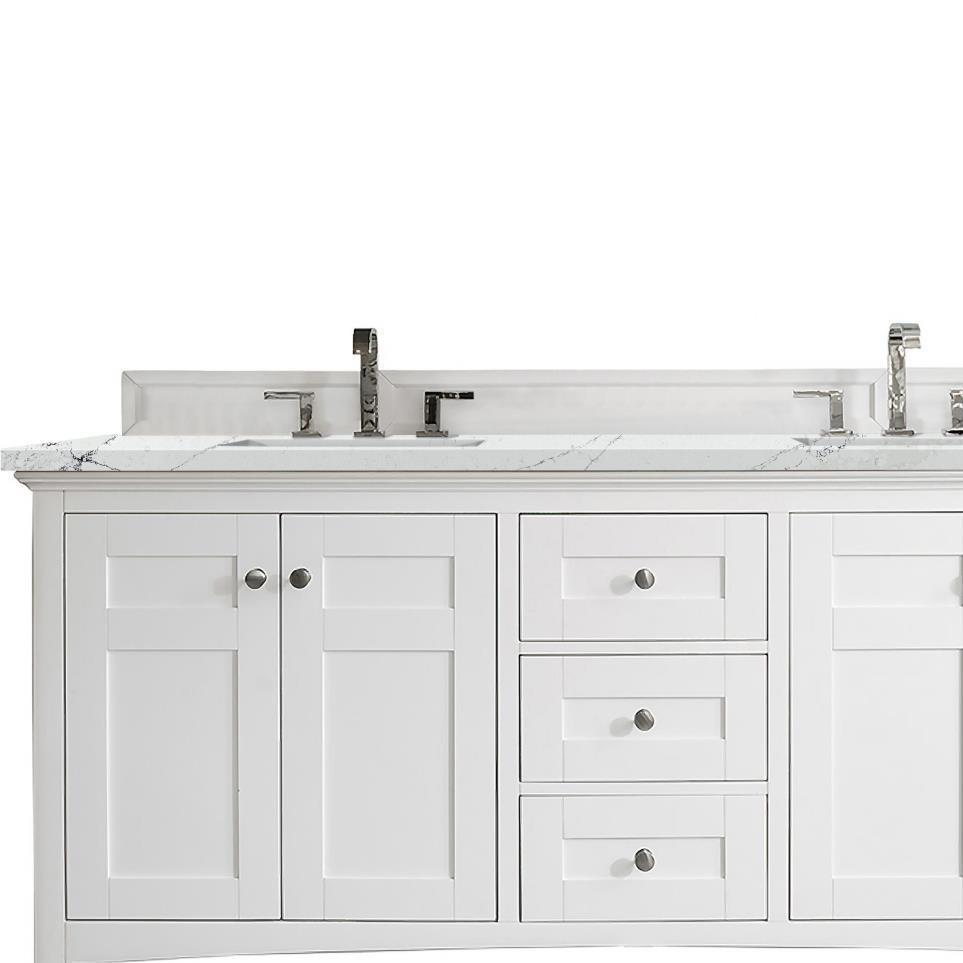 Base with Sink Top Bright White White Vanities