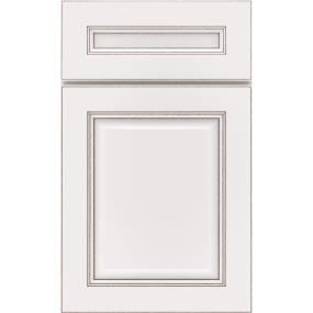 5 Piece White With Toasted Almond Detail Glaze - Paint 5 Piece Cabinets