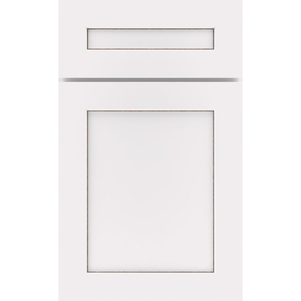 5 Piece White With Toasted Almond Detail Glaze - Paint 5 Piece Cabinets