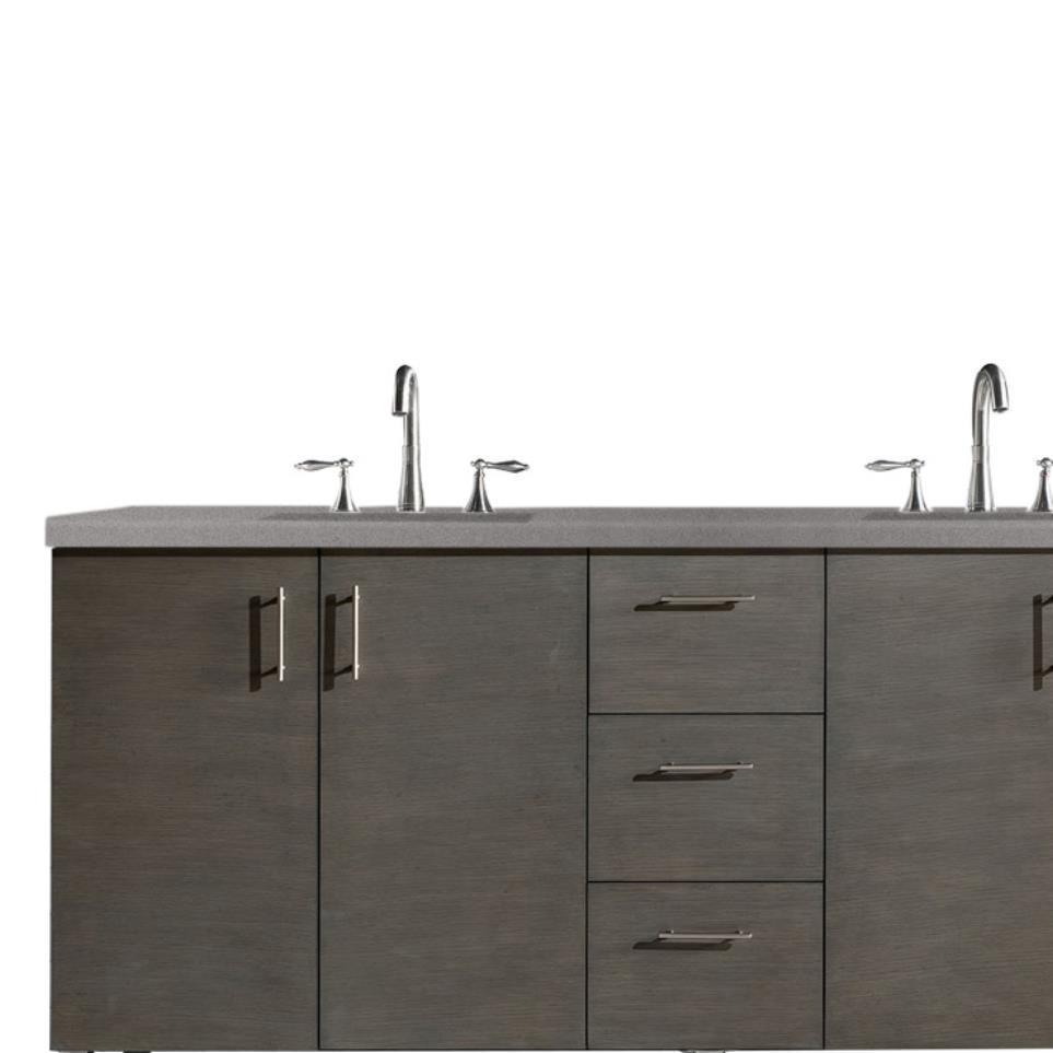 Base with Sink Top Silver Oak Medium Finish Vanities