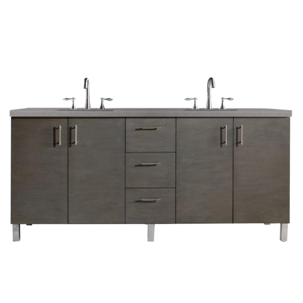 Base with Sink Top Silver Oak Medium Finish Vanities