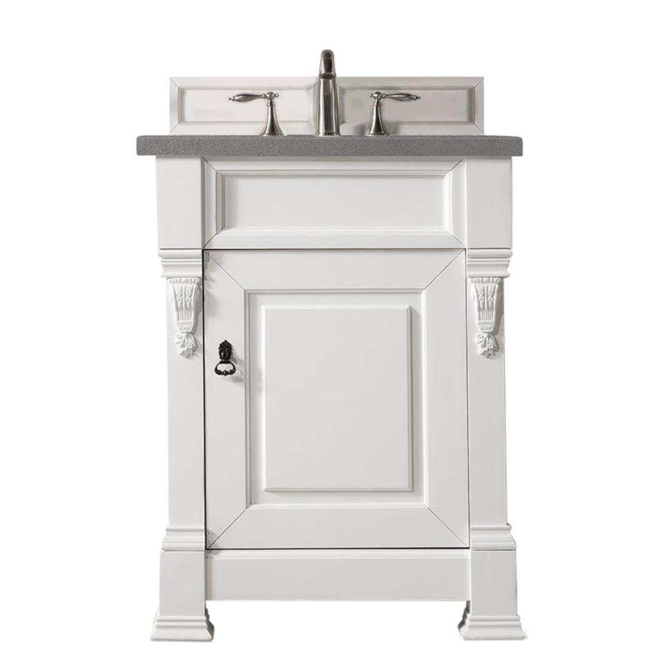 Base with Sink Top Bright White White Vanities