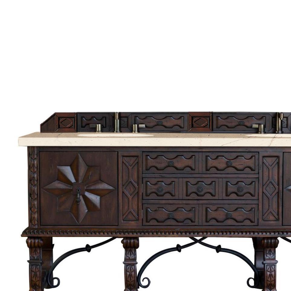 Base with Sink Top Antique Walnut Dark Finish Vanities